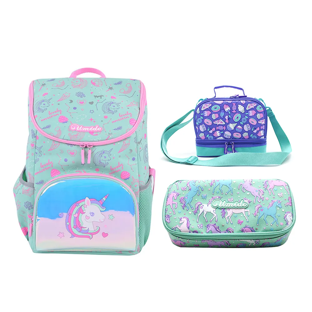 OEM Custom Print Fashionable School Bag Kids School Backpack Bag Set With Lunch Bag For Primary Student