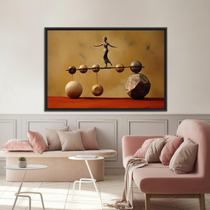 Printed <b>Canvas</b> Artwork: Elegant Balance Stone Woman Design,BLACK <b>FRAMED</b> <b>CANVAS</b> - Product Image 3