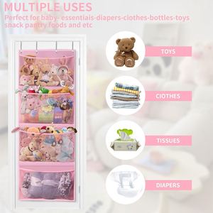 Grands sacs de rangement pliables et robustes pour jouets en peluche, écologiques, à suspendre sur la porte, pour chambre d'enfant et chambre à coucher - Product Image 2