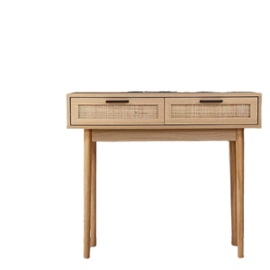 European Style Living Room Solid Wooden <b>Console</b> <b>Table</b> with Rattan Drawer <b>Storage</b> Solid Wood <b>Console</b> <b>Table</b> - Product Image 2