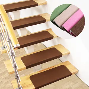 Customized Stain Resistant Eco-friendly Rubber Latex Backing Non slip Carpet Tread Stair Runner Carpet Stair Step Mat