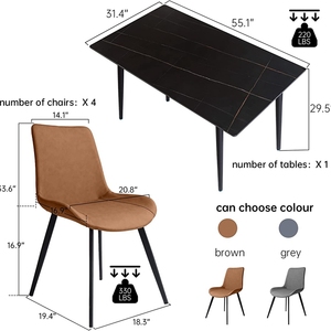 Muebles de comedor de mejor estilo Mesa de comedor de piedra sinisted con patas de metal Muebles de sala Mesa de Centro y sillas - Product Image 5
