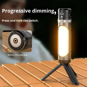 アルミボディ1000lm USB充電式屋外ポータブル磁気Ledワークキャンプ懐中電灯ランタンパワーバンク付き - Product Image 3