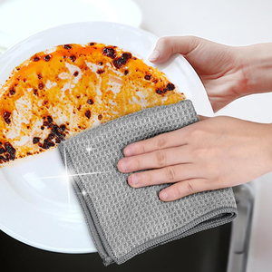 マイクロファイバーワッフル織りキッチンティータオルソフト吸収カスタムロゴ付き - Product Image 4