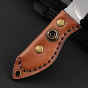 Navaja de Bolsillo Plegable de Acero Inoxidable con Mango de Cuero de Alta Calidad, Navaja de Camping Personalizable OEM, Portátil para Supervivencia al Aire Libre - Product Image 3