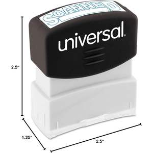 Sello Autoentintable Universal 10157 de un Solo Color Azul, con Almohadilla de Tinta de Plástico y Espuma para Uso en Oficina, Sello con Mensaje SCANNED - Product Image 2