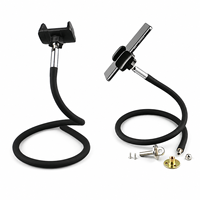 Support de téléphone et tablette pour canapé avec tête sphérique de 17 mm, col de cygne flexible, support de diffusion en direct avec rotation à 360° °   Bras métallique flexible recouvert de silicone