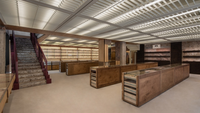 Optiker-Vitrine im Retro-Stil mit Holzempfangstheke, LED-Beleuchtung, Umweltfreundliche Wasserdichte Schmuck-Ausstellungsvitrine