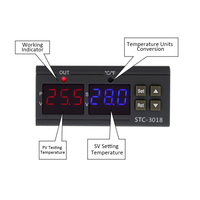 Controlador de temperatura Digital para incubadora, termostato de 12V, 24V, 220V, termo regulador, pantalla LED Dual de plástico, 1 unidad