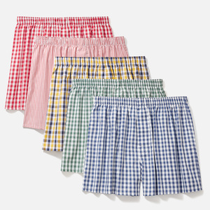 FF3629 Pantaloncini larghi in <span class=keywords><strong>pigiama</strong></span> stampati 5Pack 100% cotone Boxer pantaloncini Plus Size Plaid da <span class=keywords><strong>uomo</strong></span> - Product Image 6