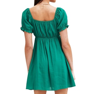 Nouvelle robe courte décontractée d'été pour femme, coupe ample, manches bouffantes, col carré, style skater - Product Image 2