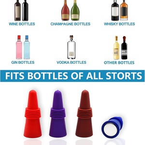 Bouchon de bouteille de vin en silicone souple avec fermeture supérieure à prise en main pour conserver le vin frais, lot de 8 - Product Image 4
