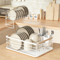 Nouveautés : Égouttoir à vaisselle multifonctionnel en acier pour 2 niveaux, à poser sur l'évier, pour rangement de cuisine