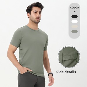 Camiseta Deportiva para <span class=keywords><strong>Hombre</strong></span>, Cuello Redondo, Tejido <span class=keywords><strong>de</strong></span> Punto, 100% Poliéster, Transpirable, <span class=keywords><strong>de</strong></span> Secado Rápido, con Logotipo Reflectante Personalizado - Product Image 2