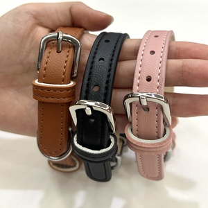 Verstelbare effen PU lederen hondenhalsband voor kleine, middelgrote en grote honden & katten, zacht comfortabel nekbandje, anti-schuur ontwerp - Product Image 3