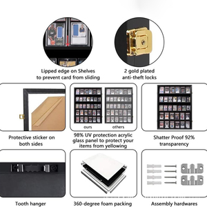 Tùy Chỉnh 24*31 Inch Thể Thao Trường Hợp Thẻ Có Thể Khóa Khung Gỗ Với Rõ Ràng <span class=keywords><strong>Acrylic</strong></span> Thể Thao Giao Dịch Thẻ Bộ Sưu Tập Hiển Thị Trường Hợp - Product Image 3