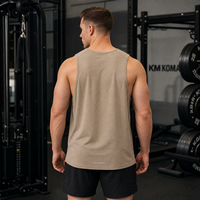 Vente en gros de débardeurs de sport pour hommes personnalisés en polyester 100% recyclé, respirants, légers, anti-transpiration, UPF 25