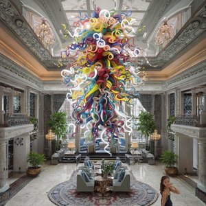 2025 fatto <span class=keywords><strong>a</strong></span> mano moderna Chihuly Murano lampada <span class=keywords><strong>a</strong></span> <span class=keywords><strong>sospensione</strong></span> in vetro colorato lungo colorato <span class=keywords><strong>lampadari</strong></span> in vetro per la casa AC Power Art decoro Art Art - Product Image 3