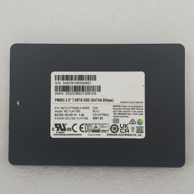 PM883 7.68TB 2.5 Inch SATA Internal SSD MZ7LH7T6HMLA-00005 for Desktop Used & Refurbished