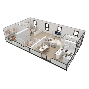 บ้าน prefabx บ้านสีเขียวแบบพับได้3ห้องนอนหรูหราอพาร์ทเมนต์ไม้ที่เป็นมิตรกับสิ่งแวดล้อม - Product Image 5