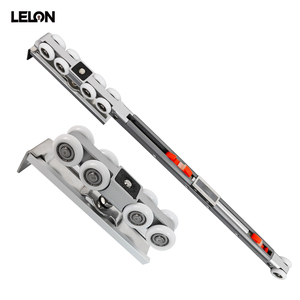 Sistema de Rodillos Silenciosos <span class=keywords><strong>para</strong></span> Puerta Corredera de Madera con Capacidad de Carga de 80 kg, Amortiguador Hidráulico de Doble Vía, Riel Colgante <span class=keywords><strong>para</strong></span> Puerta Móvil, Ruedas con Amortiguación - Product Image 5