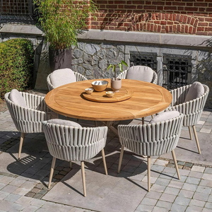 Nordic Custom <strong>Balcony</strong> <strong>Table</strong> and Chair Set Outdoor Furniture Set Waterproof Woven Rope Sunscreen Garden Chairs for Courtyard - Product Image 6