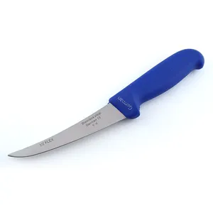 5.5 inç kavisli kemiksi saplı bıçak mavi PP kolu bıçak