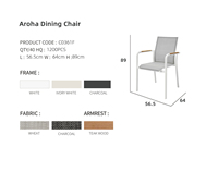 Chaise de salle à manger d'extérieur empilable en aluminium, mobilier de terrasse commercial, chaise de jardin résistante aux intempéries avec accoudoirs pour restaurants et hôtels