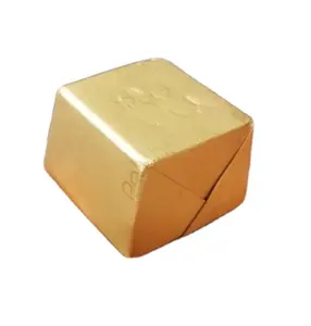 Papel de cera con respaldo de papel de aluminio para envolver chocolate, color dorado en relieve, 7mic