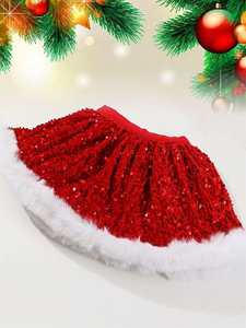 <span class=keywords><strong>Jupe</strong></span> tutu à paillettes pour filles, <span class=keywords><strong>jupe</strong></span> en velours <span class=keywords><strong>rouge</strong></span> à paillettes pour l'hiver, <span class=keywords><strong>jupe</strong></span> moelleuse - Product Image 1