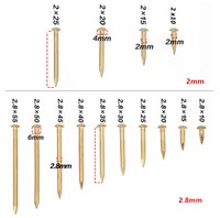 1.2mm 1.5mm 2.0mm 2.8mm Pur Clou De Cuivre En Laiton À Tête Ronde Ongles