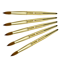 Pinceau à ongles en acrylique Joy Rich 2026, en poils de Kolinsky 100% avec manche en métal doré, idéal pour les salons de beauté et le vernis à ongles – Nouvelle collection en promotion