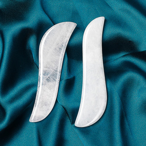 S forma di quarzo rosa Gua sha bordo di cristallo di quarzo Jade strumento di massaggio blu macchia di pietra giallo diaspro per il corpo <span class=keywords><strong>terapia</strong></span> di massaggio - Product Image 5