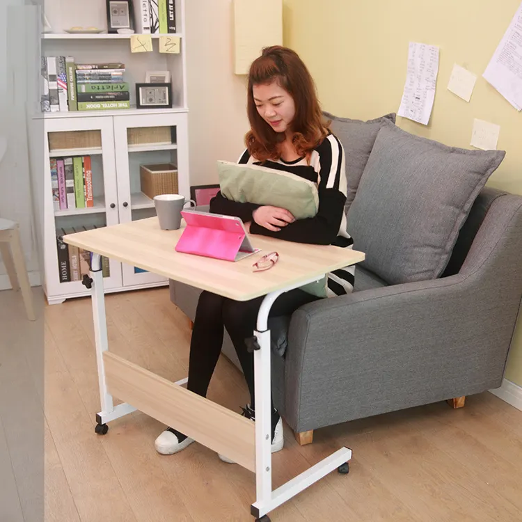 Factory direct sales adjustable laptop desk lazy bedside desk at home mobile lifting table with pulley