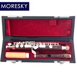 MORESKY Flauta Piccolo de Madera de Dalbergia Cearensis, Clave de Do, Cuproníquel, Tamaño Medio, Cuerpo Plateado, Material de Ébano MPC-166 - Product Image 1
