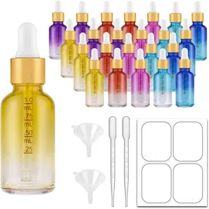 Glass Dropper Bottles 2 Oz Tincture Bottles with Dropper Empty Glass Bottles with Golden Top Cap for Essential Oils