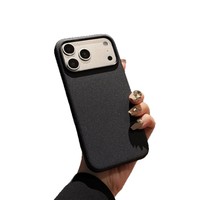 Coque de téléphone magnétique TechWoven originale pour iPhone 18 Pro Max 17 16, design de marque, texture lin, bouton magnétique, coque arrière