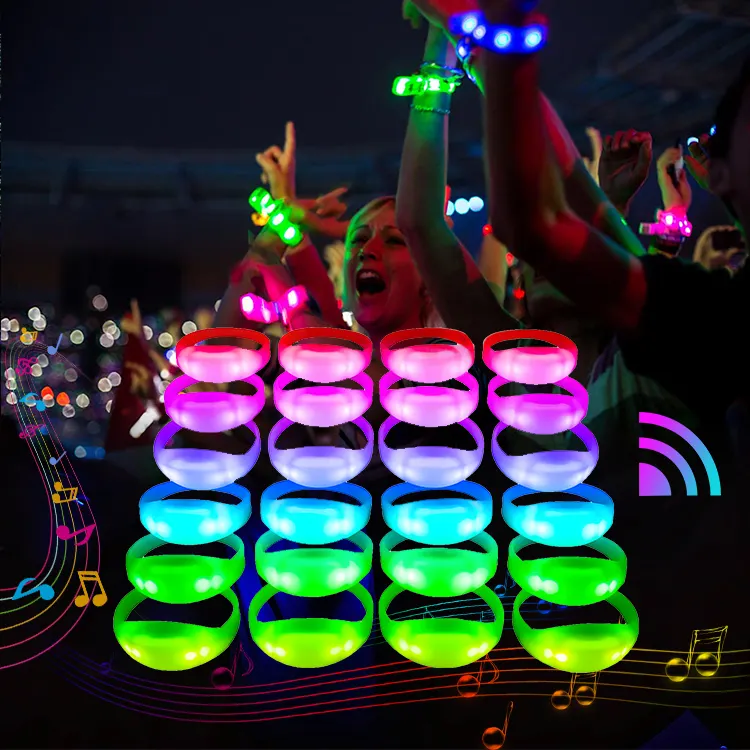 Pulseira LED de controle remoto sem marca para eventos de bar de fabricantes de suprimentos para festas pulseira LED iluminada