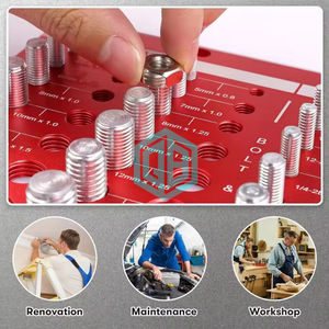 Kit de comprobador de rosca de tornillo preciso 28 calibres (<span class=keywords><strong>14</strong></span> SAE y <span class=keywords><strong>14</strong></span> métricos) con <span class=keywords><strong>regla</strong></span> de pulgadas/<span class=keywords><strong>CM</strong></span> para talleres de automóviles y mantenimiento industrial - Product Image 6