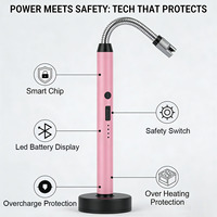 Briquet à bougie flexible rechargeable pour usine, OEM et vente en gros, USB-C, coupe-vent, affichage de la batterie