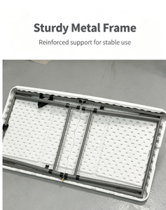 <span class=keywords><strong>Mesa</strong></span> Plegable de Plástico Resistente, Plegable por la Mitad, <span class=keywords><strong>con</strong></span> Asa de Transporte, <span class=keywords><strong>Mesa</strong></span> Rectangular Portátil para Fiestas Infantiles - Product Image 3