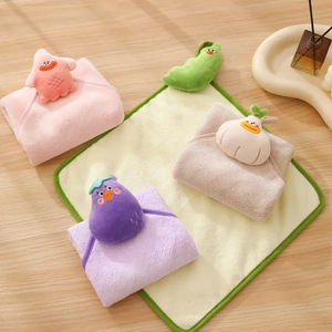 Serviette de toilette carrée en velours corail, absorbante, à suspendre, pour salle de bain et cuisine - Product Image 3