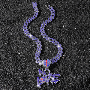 Collar con Colgante de Letras Azules Creativas, Estilo Hip Hop, Popular, Venta al por Mayor, Joyería Moderna para Hombre - Product Image 2