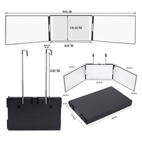 Miroir de maquillage en gros, miroir de vanité LED pliable à trois volets, miroir cosmétique portable de bureau pour le rasage