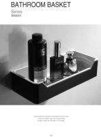 Étagère de salle de bain moderne en acier noir mat, étanche, à fixer au coin, avec porte-shampoing, organisateur, capacité de 50 lb