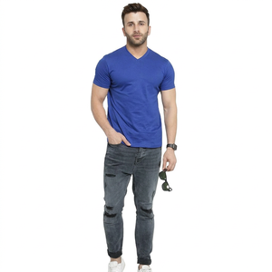 T-shirts de compression sans coutures à col rond et coupe ample pour homme, 100 % coton, pour le modelage corporel et les tenues formelles - Product Image 1