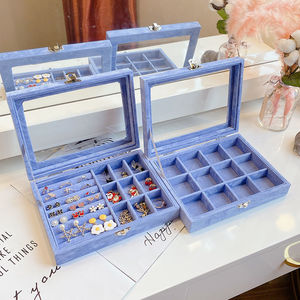 Jewelry box storage, large capacity, for bracelets, necklaces, earrings, studs, and hoops; portable, small, and exquisite - Product Image 1