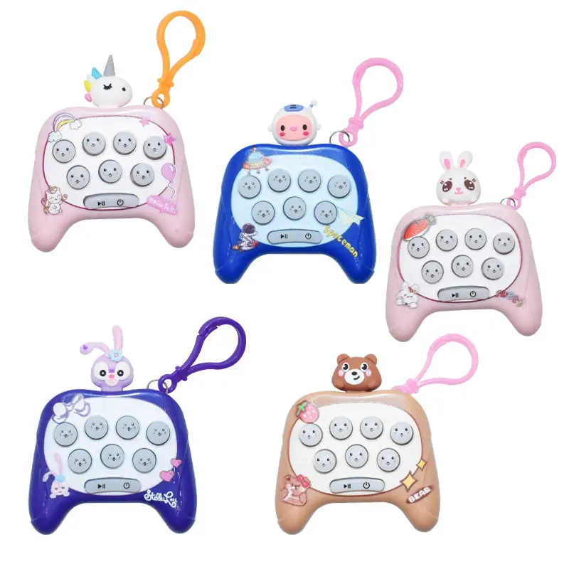 2023 hot new cartoon handheld mini game keychain exercise children's ability fun special gopher game keychain