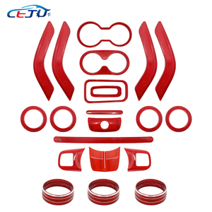 18 pièces/21 pièces/28 pièces Accessoires de voiture, garniture de protection intérieure pour console <span class=keywords><strong>centrale</strong></span>, décoration de voiture pour <span class=keywords><strong>Jeep</strong></span> <span class=keywords><strong>Wrangler</strong></span> JK JKU 2011-2017 - Product Image 4