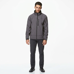 Mens Dark Grey <b>Canvas</b> Jacket Zip Windbreaker Waterproof Hooded Autumn Outdoor Casual Coat Full Sleeve Training Hiking Travel - Product Image 1
